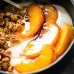 Roasted Peach Crisp Yogurt Bowls