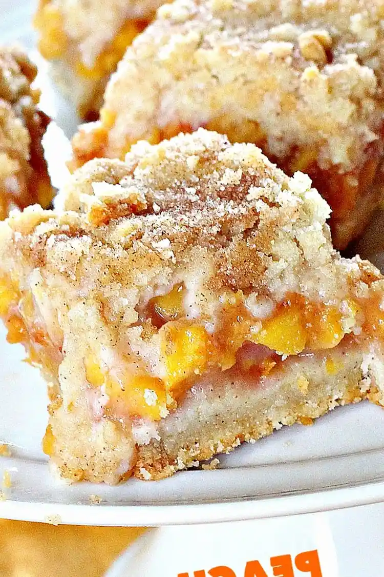 Buttery Peach Crumb Bars 3 Recipe image