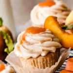 Peach Cupcakes with Cinnamon Cream Cheese Frosting