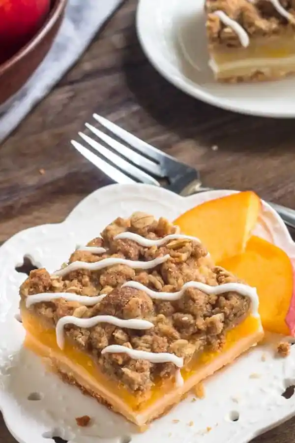Peach Pie Crumble Bars 3 Recipe image