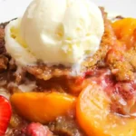 Golden Strawberry Peach Cobbler
