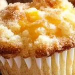 Peach Cobbler Muffins with Cinnamon Streusel