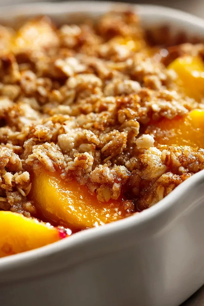 Peach Cobbler with Oatmeal Topping 3 Recipe image