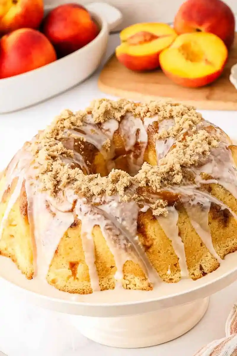 Decadent Peach Cobbler Pound Cake 3 Recipe image