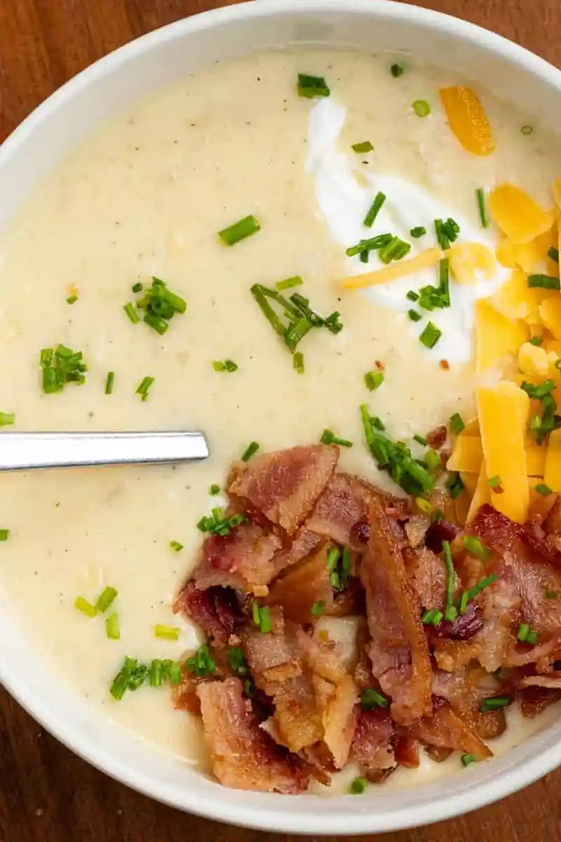 Creamy Slow Cooker Loaded Potato Soup 3 Recipe image