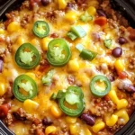 Slow Cooker Taco Casserole with Ground Beef and Cheese