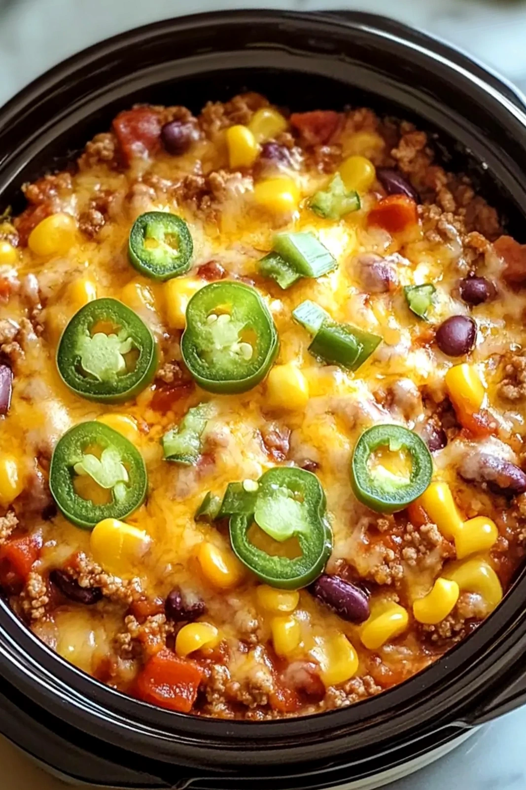 Slow Cooker Taco Casserole with Ground Beef and Cheese 3 Recipe image