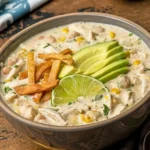 Creamy Salsa Verde Chicken Chili with Cream Cheese