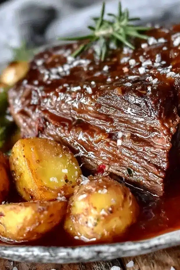 Mississippi Pot Roast Recipe Slow Cooker Easy Cozy Dinner with Roasted Veggies