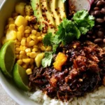 Slow Cooker Pot Roast Bowls with Chipotle Pineapple Glaze